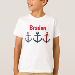Ancoragem náutica com padrão personalizada T-shirt