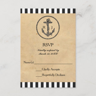 Ancoragem Náutica Vintage - Placa de Resposta RSVP