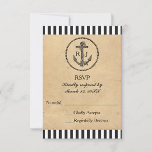 Ancoragem Náutica Vintage - Placa de Resposta RSVP