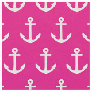 Âncoras afastado no tecido do rosa quente  