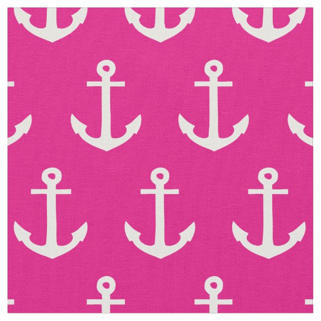 Âncoras afastado no tecido do rosa quente | (Detalhe)
