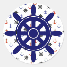 Âncoras azuis e adesivos das rodas