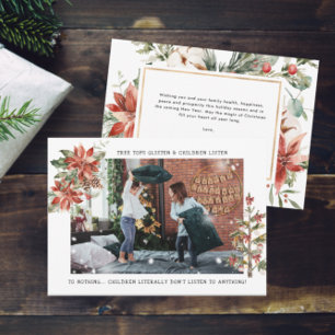 And Children Listen   Funny Christmas Photo Card