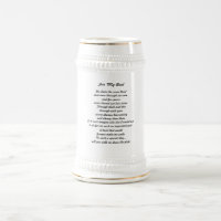 "Anda eu abaixo do corredor?" Caneca de cerveja