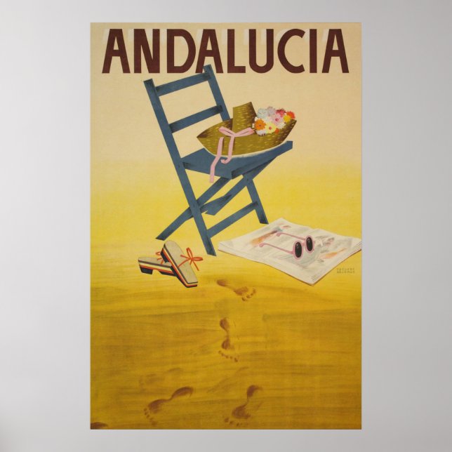 Andaluzia, Poster de Viagens vintage Espanha (Frente)