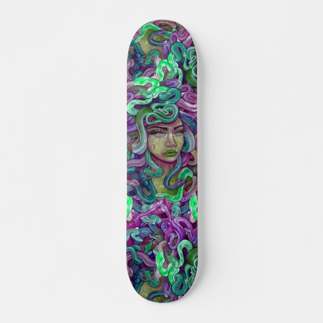 Andar de conselhos de skate verde e roxo (Frente)