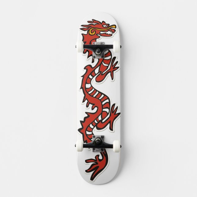 Andar de skate artístico do dragão vermelho (Frente)