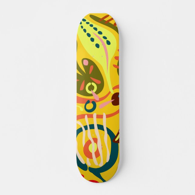 Andar de skate de flores vibrantes (Frente)