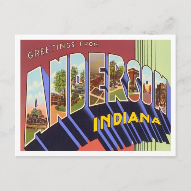 Anderson, Indiana Vintage — Cartão Postal (Frente)