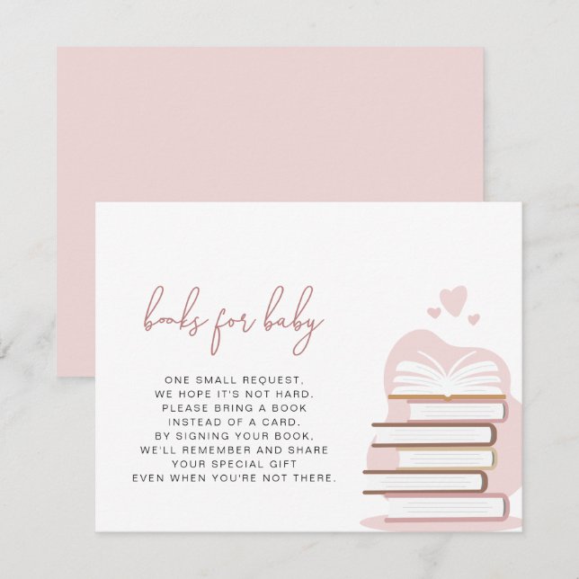 ANDI Dusty Rosa Blush Livros Rosa para Cartão Bebê (Frente/Verso)