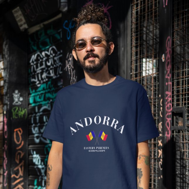 Andorra Flag T-Shirt - Roupa Patriótico (Criador carregado)