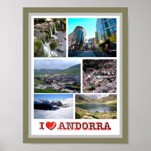 Andorra - I Love - viagem e Poster
