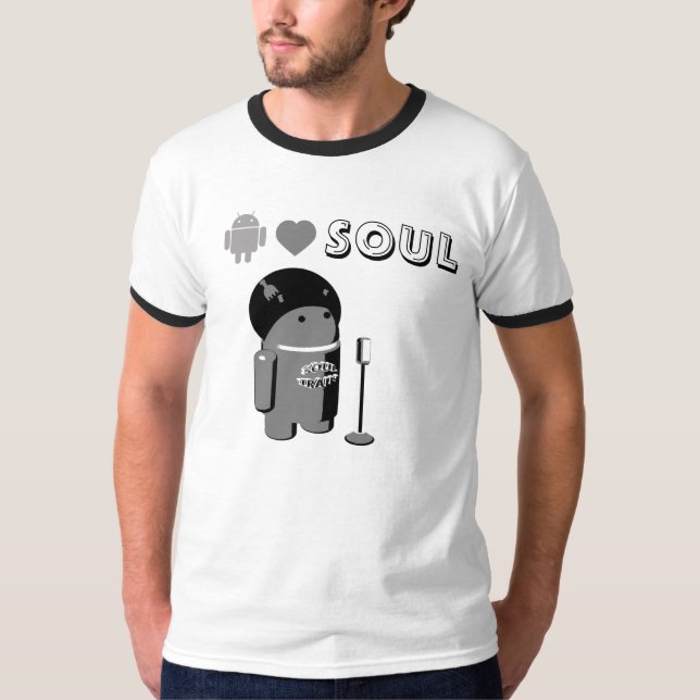 Android Loves SOUL T-Shirt Mono Version (Frente)