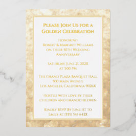 Anéis Brancos 50º Aniversário de Casamento Dourado