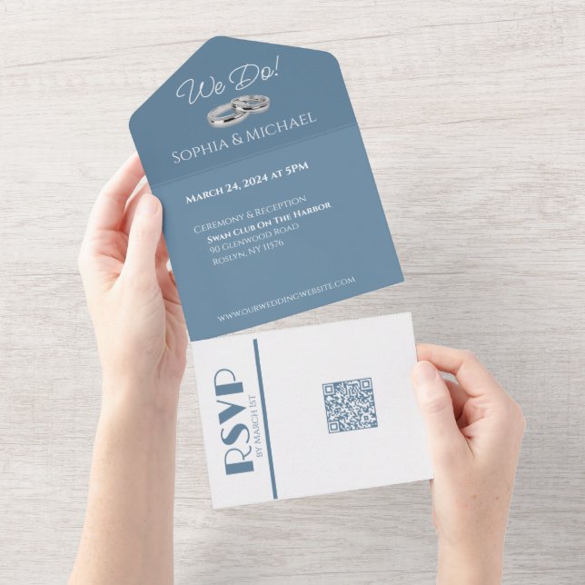 Anéis de Casamento Azul Verde e Branco- (Aba destacável)