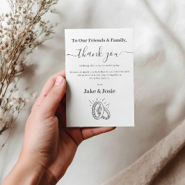 Anéis de casamento divertidos obrigado seu cartão 