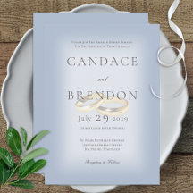 Anéis de Casamento Dourado no Convite de Casamento