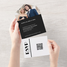 Anéis de Casamento Preto e Branco - Tudo em Um I