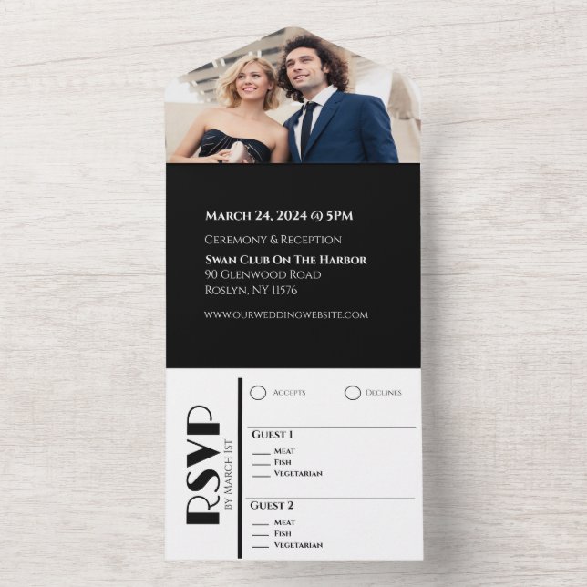 Anéis de Casamento Preto e Branco - Tudo em Um I (Interno)
