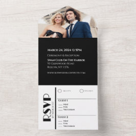 Anéis de Casamento Preto e Branco - Tudo em Um I