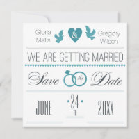 Anéis de Casamento Salvem o Anúncio de Data