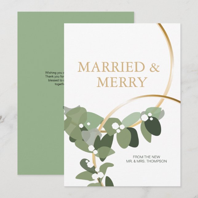 Anéis Dourados casados e Felizes no Natal (Frente/Verso)