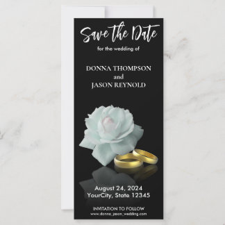 Anéis Dourados White Rose Elegante Salve o Script 