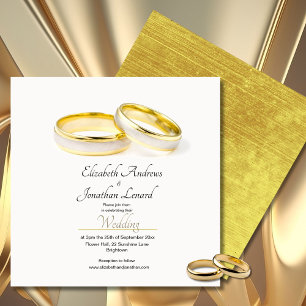 Anéis Elegantes Simples Convite Praça de Casamento