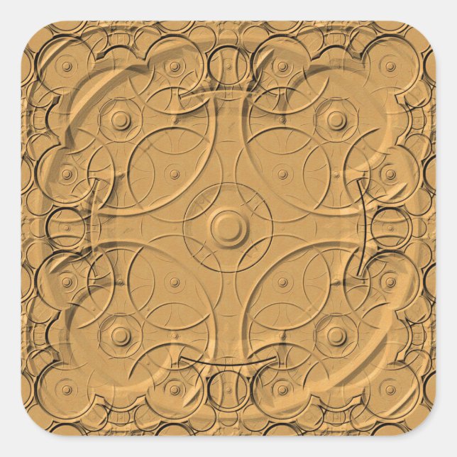 Anéis embutidos sobre adesivos metálicos Dourados (Frente)