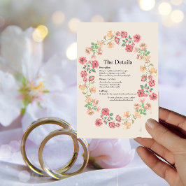 Anel de Aquarela das Flores no Cartão de Detalhes