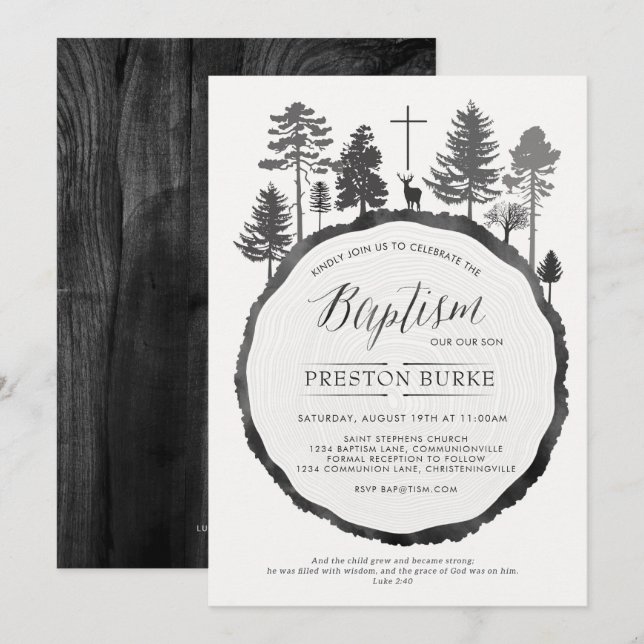 Anel de Árvore com Convite para Batismo de Cerveja (Frente/Verso)