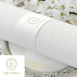 Anel De Guardanapo Monograma, Real, Elegante, Casamento