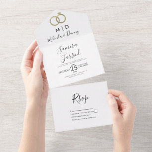 Anel de Papel Alumínio Dourado Moderno Casamento