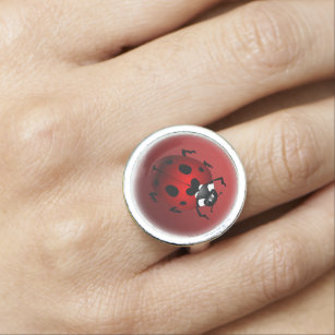 Anel Ladybug Ring Ladybug Art Jewelry Ladybird Presente