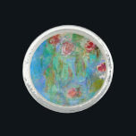 Anel ** Monet Lily Pond Floral AR40 Vintage<br><div class="desc">JEWELRY WITH INTENTION (r) - Apoia energicamente as suas intenções. Arte Clássica Energeticamente Avançada - Água Grunge Monet Lírios Clássicos Florais Pintura Familiar Artística Única Criativa Moderna e Romântica Monet Lily Pond Vintage Floral com Faux Grunge Background Abstrato Escrita Manual Velha. Há um rico Teal Blue para despertar os sentidos....</div>