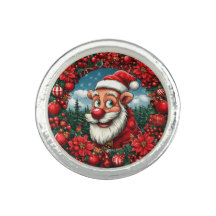 Papai Noel engraçado com Grinalda e Enfeites