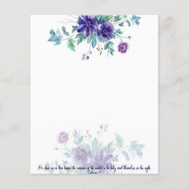 Anêmona roxa em aquarela Efésios 4:1