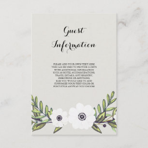 Anemonas pintadas - cartão de informação