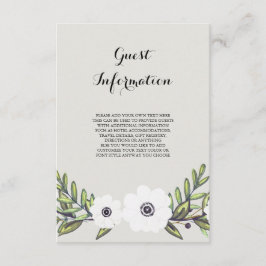 Anemonas pintadas - cartão de informação