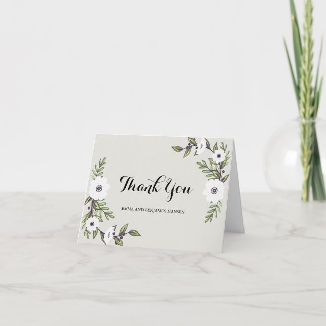 Anêmonas Pintadas - cartões de agradecimento (Frente)