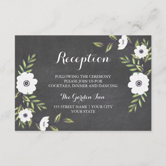 Anêmonas Pintadas com Tinta de Lousa - Cartão de r (Frente)