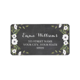 Anêmonas pintadas de quadro - etiquetas de endereç