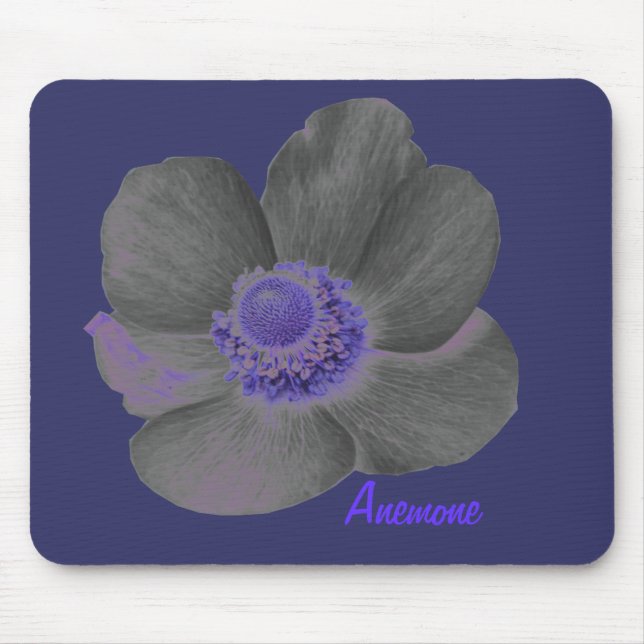Anemone Flower Mousepad Personalizável Sonha Escur (Frente)