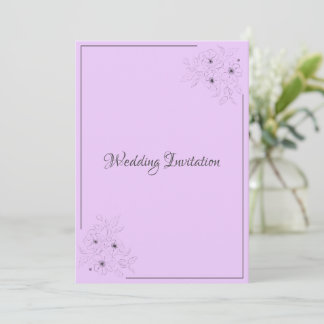 Anemone sobre o Convite Lilac para Casamento