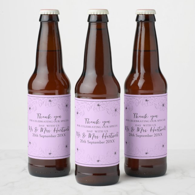 Anêone nos Rótulos Lilac-Beer (Garrafas)