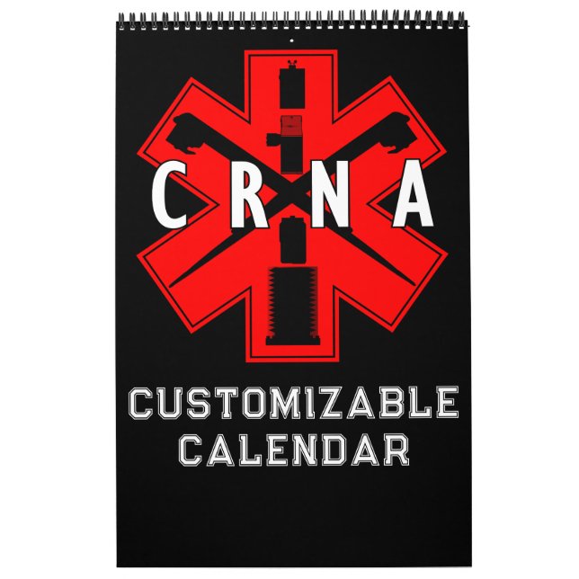 Anestesia CRNA Calendário de 12 Meses (Capa)