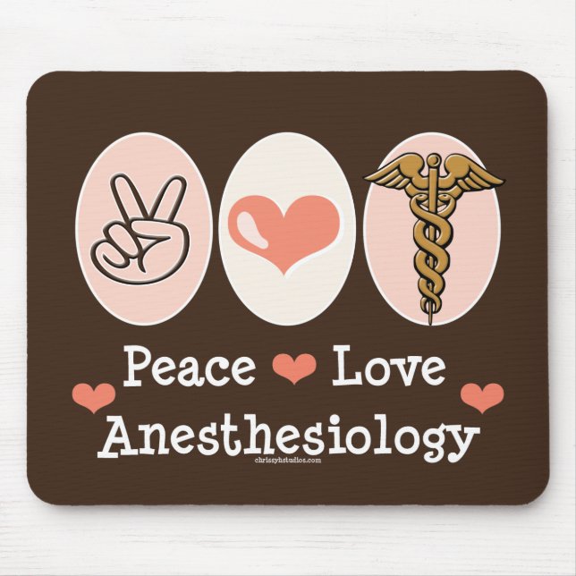 Anesthesiology Mousepad do amor da paz (Frente)