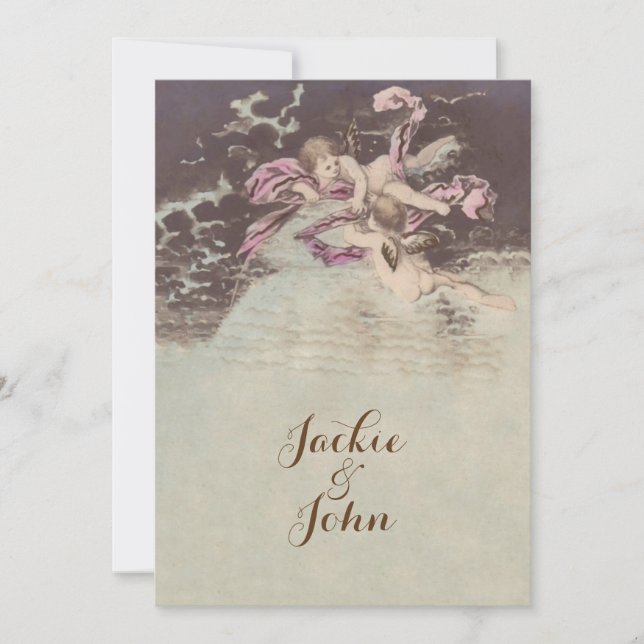 Angel Clouds - Convites / RSVP / Casamento (Frente)