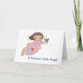 Angel com cartão de saudação da bebê Bird