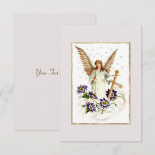 Angel Com Convite Para Flores Cross E Clematis